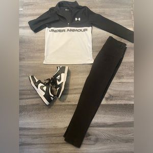 White and black shirt for sale only. Size boy 7/8.